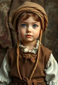 Renaissance Villager Toddler Costume face swap