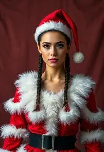 Rockette Santa Costume face swap