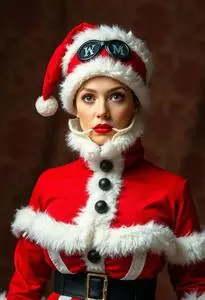 Rockette Santa Costume face swap