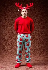 Rudolph Pajama Pants Costume face swap