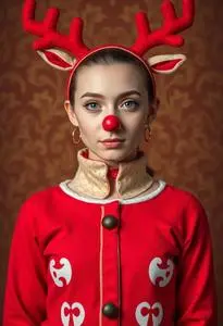 Rudolph Red Nosed Reindeer Elf Costume face swap