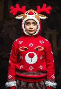 Rudolph Sweater Costume face swap