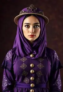 Purple Fortune Teller Costume face swap