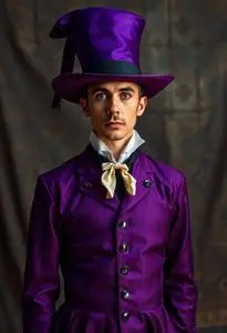 Purple Magician Costume face swap