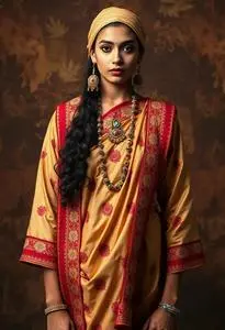 Rajasthani Dhoti Kurta Woman Costume face swap