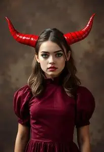 Red Devil Horns Costume face swap