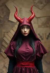 Red Horns Costume face swap