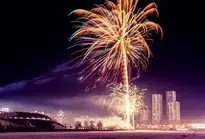 Fireworks, Bright, Dark, Evening, Light wallpaper