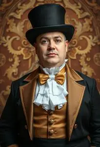 Plus Size Magician Costume face swap