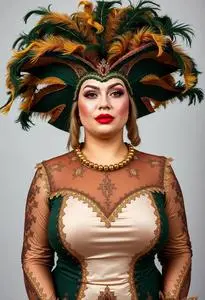 Plus Size Mardi Gras Costume face swap