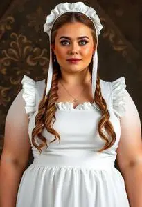 Plus Size Milk Maid Costume face swap