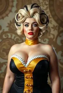 Plus Size Sassy Showgirl Woman Costume face swap