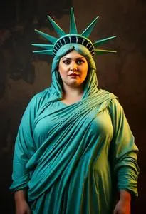 Plus Size Statue Liberty Costume face swap