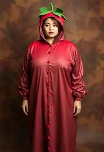 Plus Size Strawberry Costume face swap