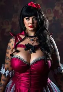 Plus Size Sultry Sinner Woman Costume face swap