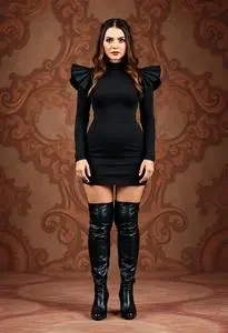 Plus Size Thigh High Boots Costume face swap