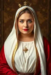 Plus Size Virgin Mary Costume face swap