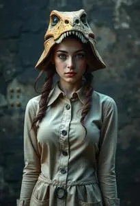 Poised Paleontologist Costume Girl face swap