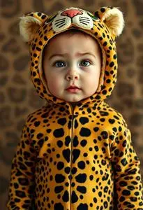 Posh Peanut Lana Leopard Infant Costume face swap
