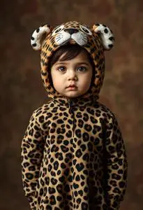 Posh Peanut Lana Leopard Toddler Costume face swap