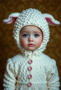 Posh Peanut Mary Lamb Infant Costume face swap