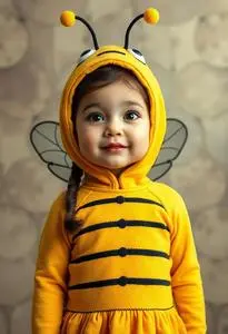 Posh Peanut Toddler Beatrice Bumble Bee Costume face swap