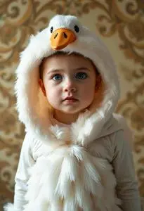 Posh Peanut Toddler Odet Swan Costume face swap