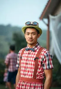 Picnic Attire Guy Costume face swap