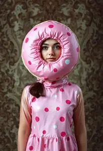 Pink Donut Costume face swap