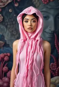 Pink Jellyfish Costume face swap