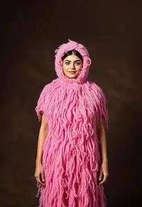 strapless open back dress Zoey Layered Pink Tulle Loofa Mini Dress main image 1