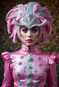 Pink Mardi Gras Costume face swap