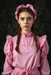 Pink Milkmaid Costume face swap