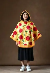 Pizza Poncho Costume Adult face swap