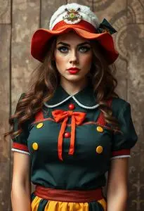 Plus Lucky Beer Girl Costume Woman face swap
