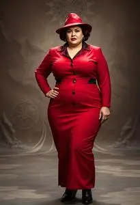 Plus Size Carmen Sandiego Costume face swap