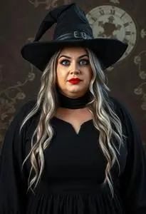 Plus Size Evil Witch Costume face swap