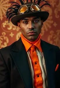Orange Pimp Costume face swap