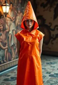 Orange Traffic Cone Costume face swap