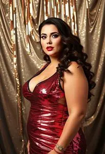 Plus Size Foxy Lady Disco Costume Woman face swap