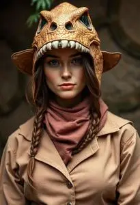 Paleontologist Costume Woman face swap