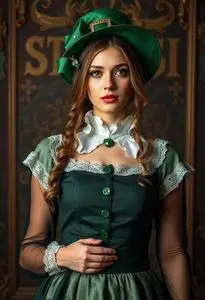 Patricks Day Woman Costume face swap