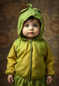 Pea Pod Costume Infant face swap