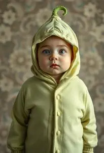Pea Pod Newborn Costume face swap