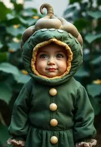 Pea Pod Toddler Costume face swap