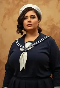 Perfect Pin Sailor Costume Plus Size Woman face swap