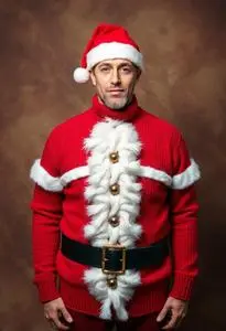 Neil Sweater Santa Clause Costume face swap