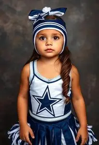 Newborn Dallas Cowboys Cheerleader Costume face swap