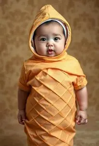 Newborn Ice Cream Cone Costume face swap