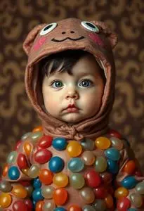 Newborn Jelly Bean Costume face swap